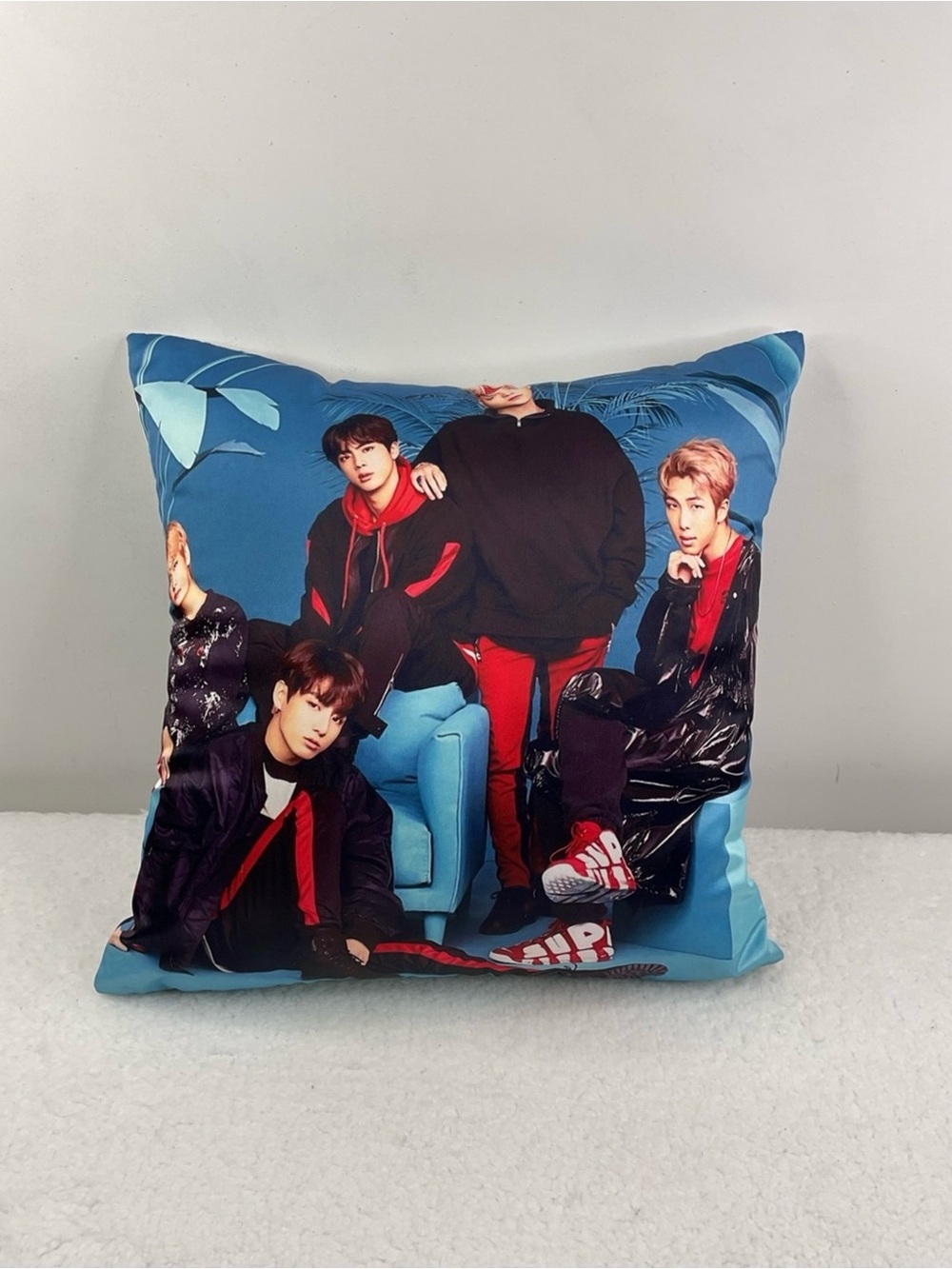 BTS Group Front and Back Photo Pillow